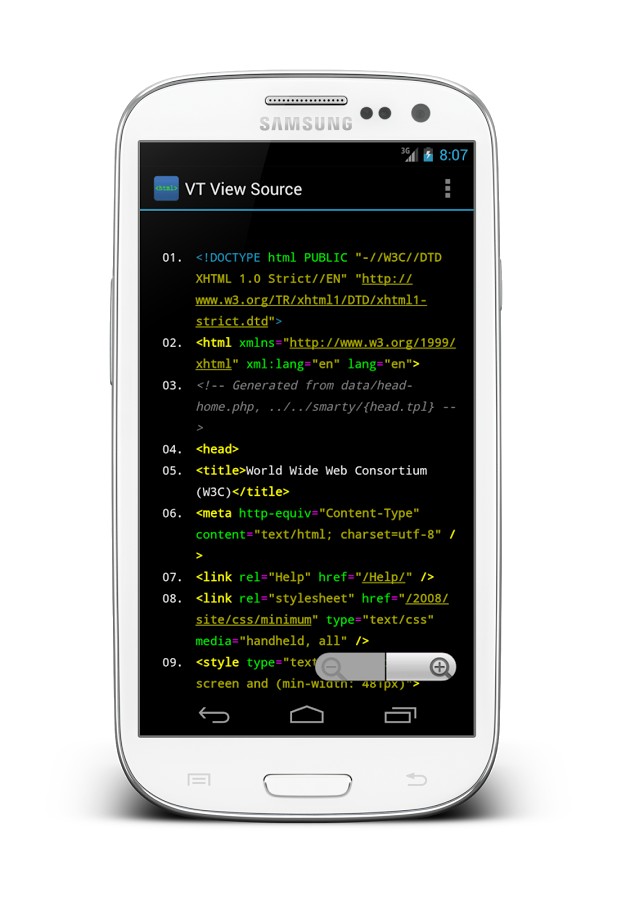Скриншот приложения VT View Source 5